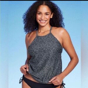 High neck takini top